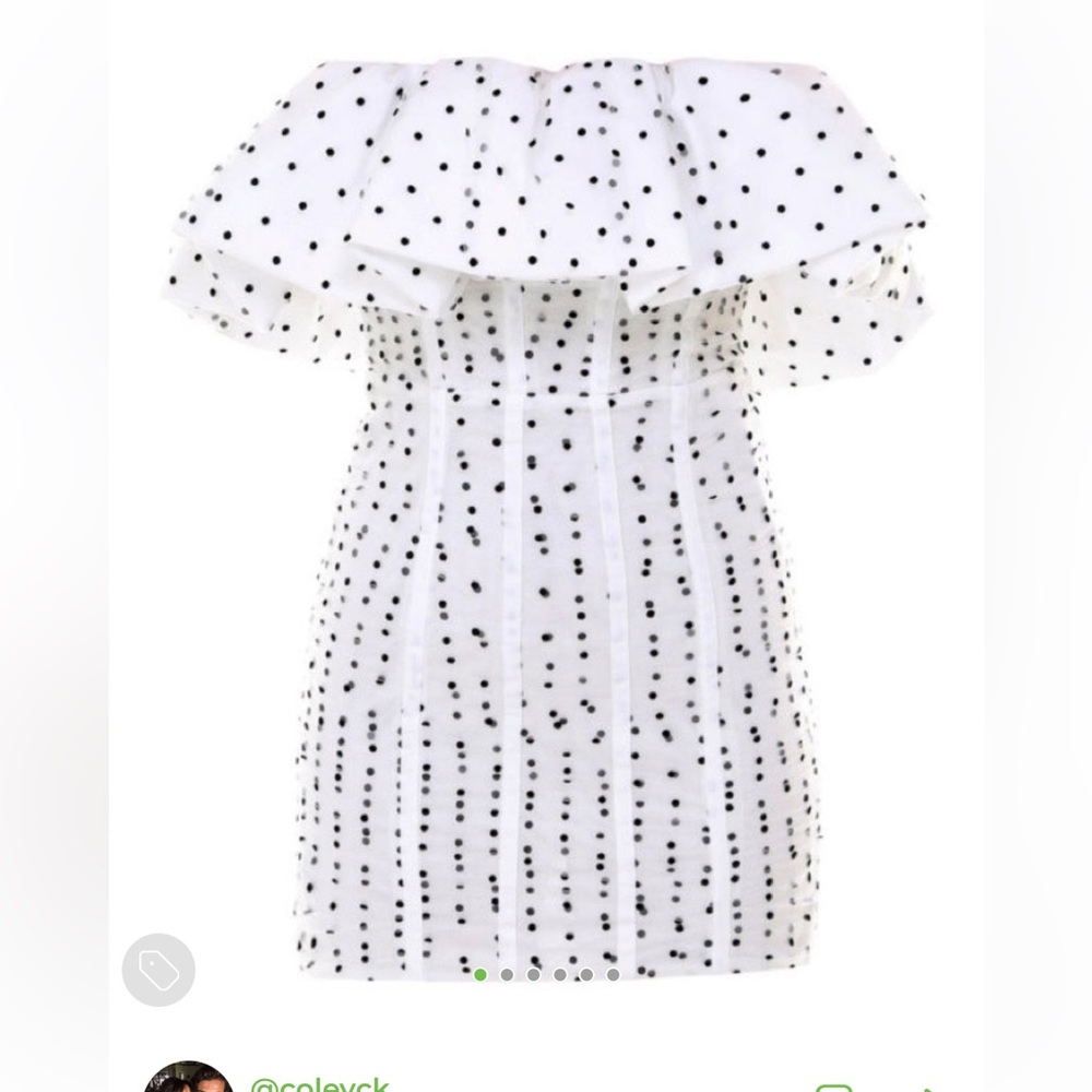 Self-portrait white polka dot mini dress size 2